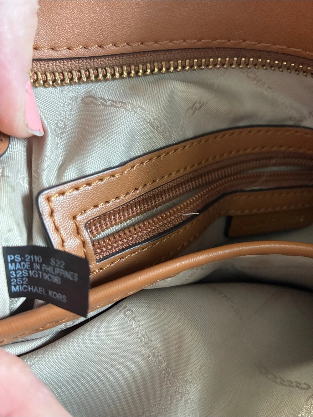 Michael Kors Brown Signature crossbody Bag with Brown Trim